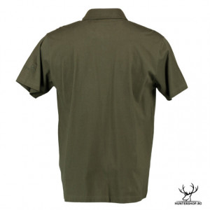 Tricou verde Trachten cu guler, buzunare, fermoar | M, L, XL, XXL, 3XL