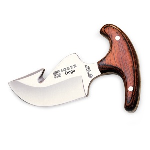 Cutit Joker CR11 Dogo, pentru jupuit, maner din lemn, in portcutit piele, tais: 8 cm | cod: CR11