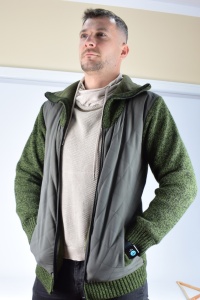 Hanorac verde tricotat Hunter Spirit K-014 captusit polar | M | Cod: K-014 - Img 3