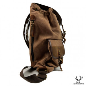 Rucsac vanator Aihki Vintage backpack, olive cu piele maro 15 L. | TAS02100 - Img 2