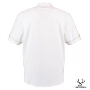 Camasa Trachten alba de vanator cu maneca scurta brodat, de gala | M, L , XL, 2XL, 3XL