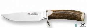 Cutit vanatoare Joker CC27 Desmogue cu maner din corn de cerb in husa din piele | lama: 14 cm