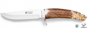 Cutit vanatoare Joker CT33 Jabato cu maner din corn de cerb in husa din piele | lama 140 mm.