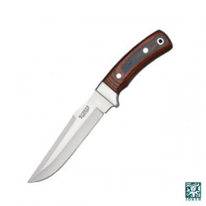 Cutit de vanatoare Joker CR46 Gamo Inox | maner din lemn | husa piele maro | lama 15.5 cm