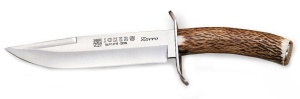 Cutit Joker CC36 Zorro, maner din corn de cerb, husa din piele, tais: 17 cm | cod: CC36 - Img 3