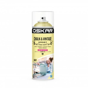 Spray vopsea lemn/metal Oskar Chalk & Vintage Effect Vanilla, 400 ml