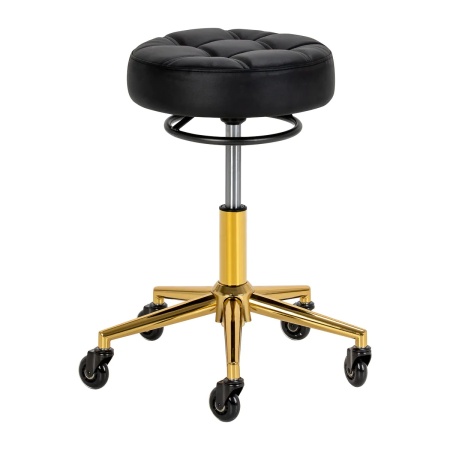 Scaun de coafură Gabbiano D054G, negru-auriu - Img 6