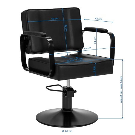 Scaun de coafură Hair System Studio noir Negru - Img 4