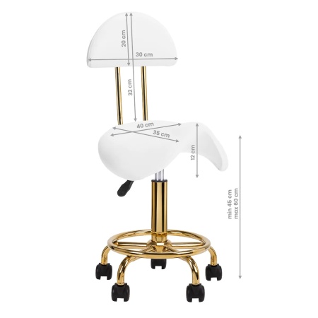 Scaun cosmetic 6001-G alb auriu categoria a doua - Img 2