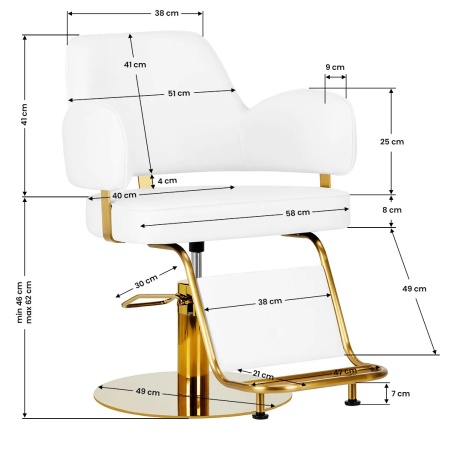 Scaun de coafură Gabbiano Linz NQ Gold White - Img 3