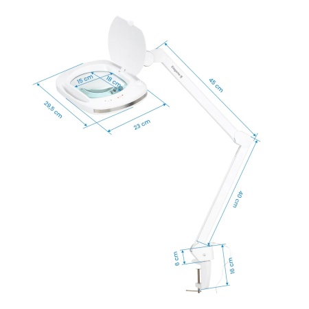 Lampă cu lupă Elegante 6030 cu 60 de LED-uri SMD pentru blaturi de lucru, cu intensitate luminoasă reglabilă - Img 3
