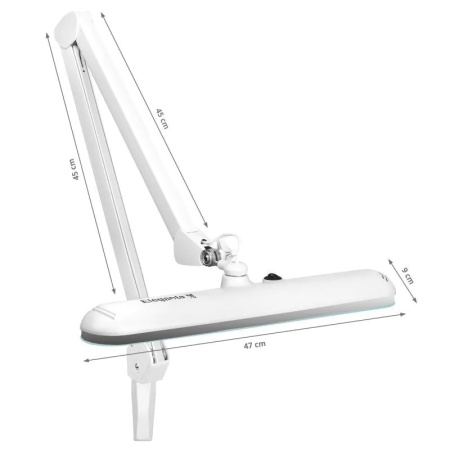 Lampă de atelier LED elegantă, menghină standard albă 801st - Img 5