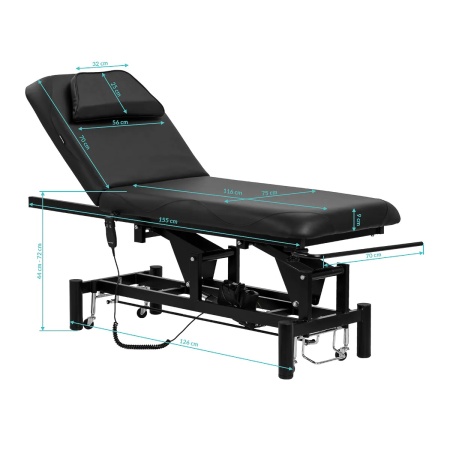 Masă de masaj electrică Azzurro 684A 1 motor negru - Img 2