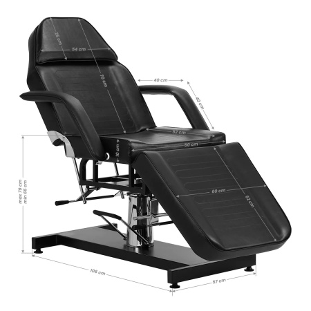 Scaun cosmetic hidraulic Basic 210 negru - Img 2