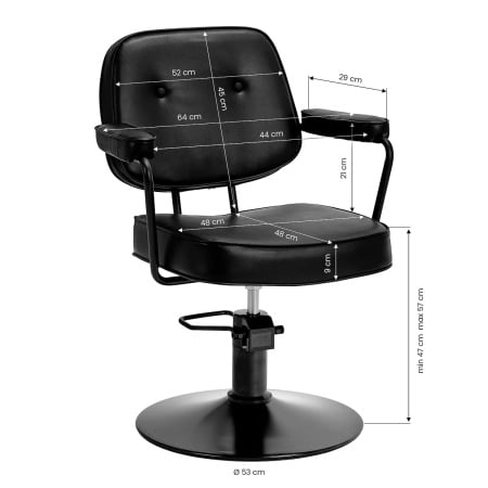 Scaun de coafură Hair System Tru Noir Negru - Img 3