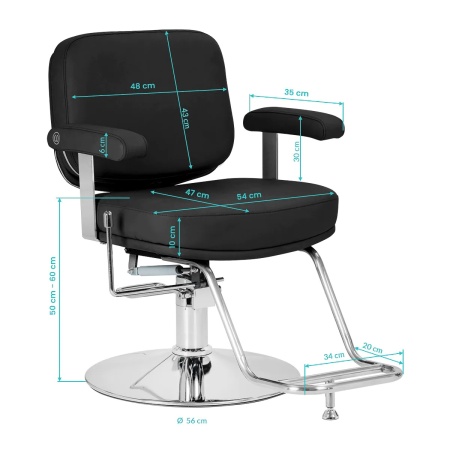 Scaun de coafură Omega Astra Plus negru - Img 3