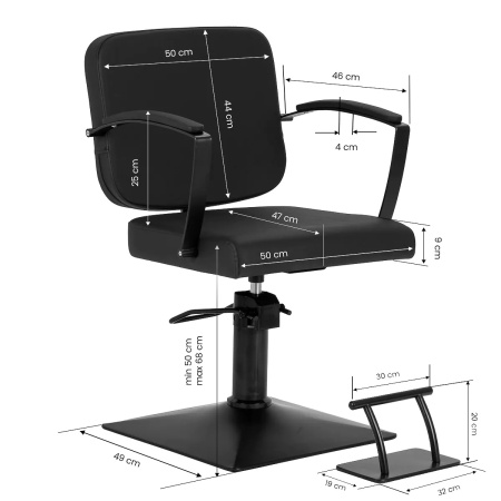 Scaun de coafură Hair System Edge noir negru - Img 2