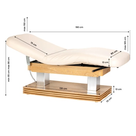 Șezlong SPA Sillon Comfort crem cu bază maro deschis - Img 2