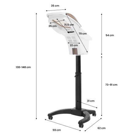 Saună de coafură Gabbiano 408D albă cu ozon activ - Img 7