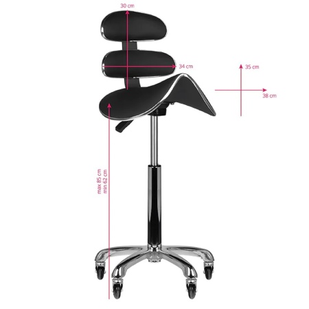 Scaun cosmetic înalt negru Roll Speed AM-880 - Img 2