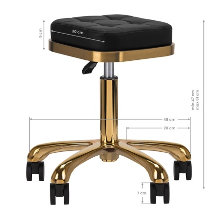 Scaun cosmetic M-1645 negru auriu - Img 4