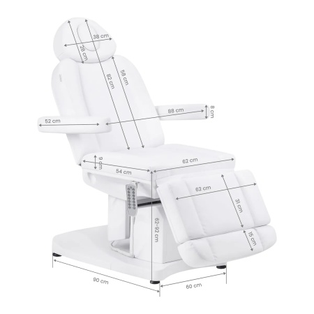 Scaun cosmetica electric Azzurro 708A 4 motoare Super alb - Img 4