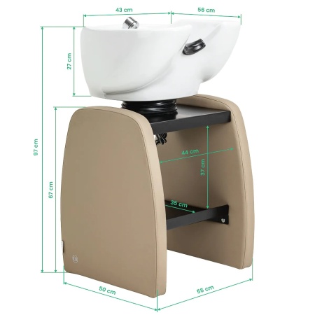 Unitate de spălare pentru coafură Omega Aqualina bej - Img 2