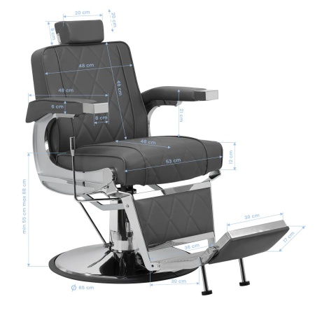 Scaun de frizerie Hair System BM88066 gri - Img 5