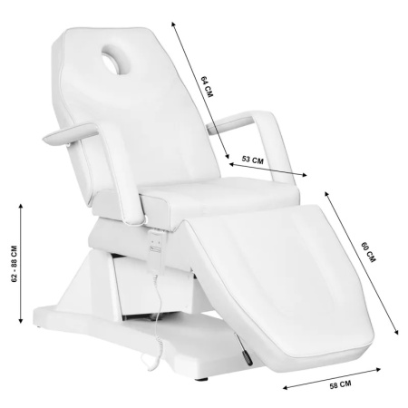 Scaun cosmetic electric Soft, 1 motor Alb - Img 4