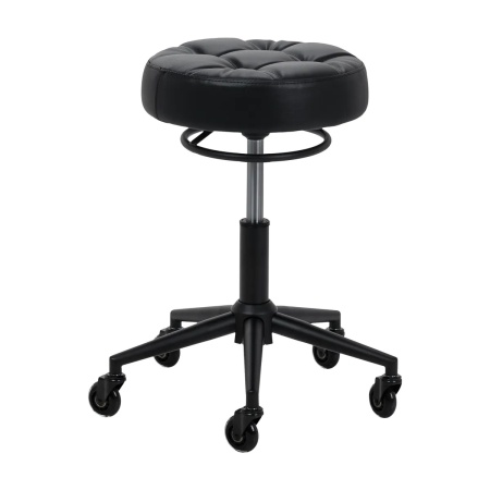 Scaun de coafură Gabbiano D054 negru cu bază neagră - Img 6