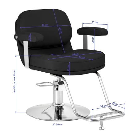 Scaun de coafură Omega Astra negru - Img 2