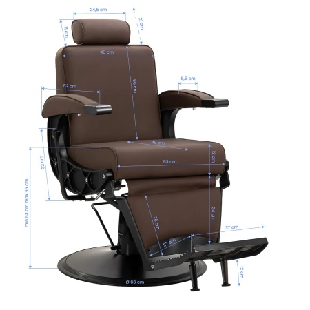Scaun de frizerie Barber Gabbiano Continental maro - Img 3