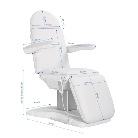 Scaun cosmetic electric Sillon Eclipse cu 3 motoare, alb - Img 11