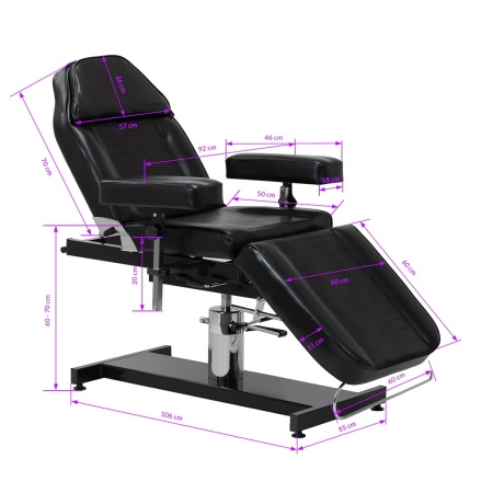 Scaun de tatuaje Pro Ink 210DH cu suport negru - Img 2