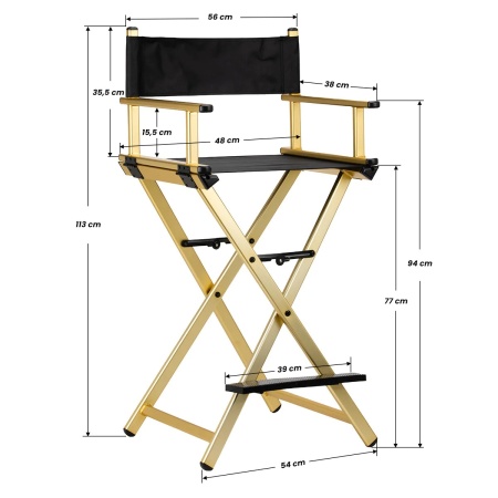 Scaun machiaj Make-Up pliabil alu auriu - Img 2
