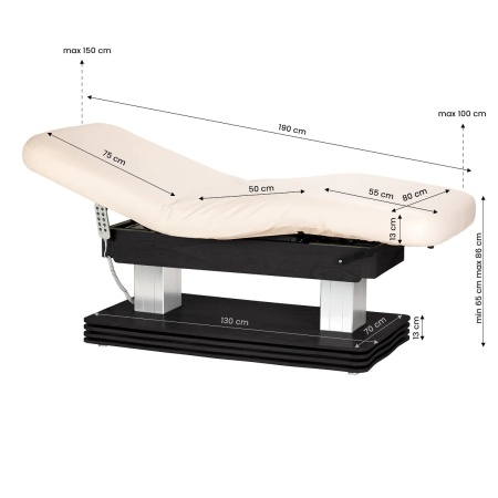 Șezlong SPA Sillon Comfort crem cu bază neagră - Img 3