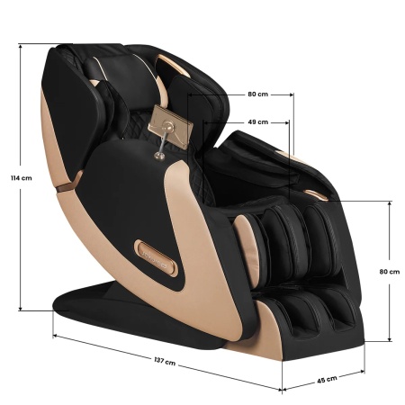 Fotoliu de masaj Sakura Luxury 808 negru bej - Img 2