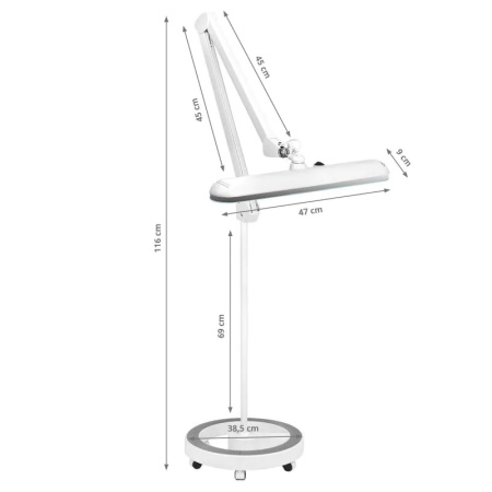 Lampă de atelier LED elegantă 801-s cu trepied standard alb - Img 5