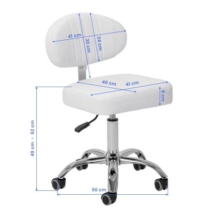 Scaun cosmetic Giovanni Y08 alb - Img 3