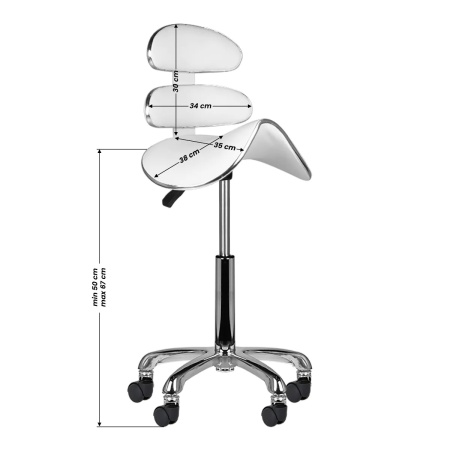 Scaun cosmetic Roll Speed AM-880 alb - Img 4
