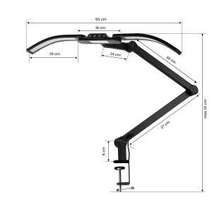 Lampă de manichiură Glow L05, îndoită, pentru blat, neagră - Img 4