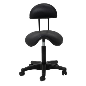 Scaun cosmetic 6001 negru cu bază neagră - Img 6