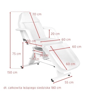 Scaun cosmetic Basic 202 cu tăvi albe +suport rola - Img 3