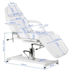 Scaun cosmetic hidraulic Sillon 210 cu suport alb - Img 3