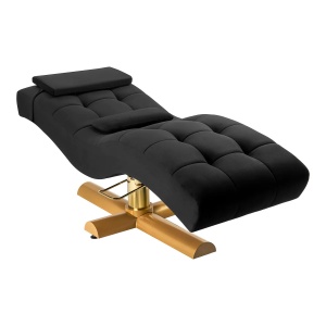 Scaun pentru tratament gene Sillon Corona, negru cu bază aurie