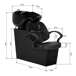 Unitate de spălare pentru coafură Hair System Borneo neagră - Img 3