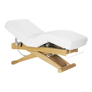 Șezlong SPA Sillon Siesta alb cu bază maro deschis