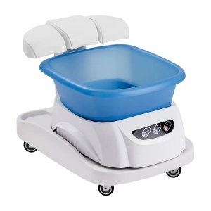 Cădiță de duș Azzurro cu masaj și cărucior alb