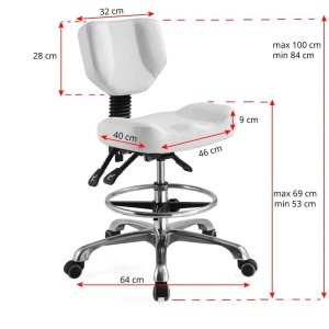 Scaun cosmetic a-4299 alb - Img 5