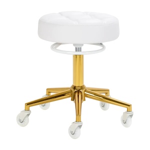 Scaun de coafură Gabbiano D054G, alb-auriu